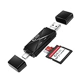 SD/Micro SD Kartenleser, Bifrost USB C Kartenlesegerät 3-in-1 Reader Adapter mit Micro USB OTG...