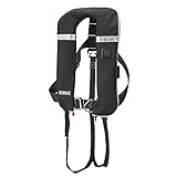 DECKBRAVE Automatik Aufblasbare Rettungsweste 150N mit Harness und Crotch Strap Schwarz