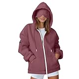 Travel Hoodie Damen mit Integrierter Augenmaske Sweatjacke Baumwoll Zipper Sweatshirt Im Flugmodus...
