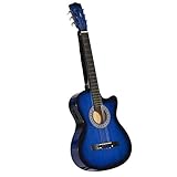 HOMCOM Klassische akustische E-Gitarre, 96,5 cm, volle Größe, für Kinder und Junior-Gitarre,...