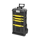 Stanley Rollende Werkstatt aus Metall-Kunststoff 1-79-206 – Werkzeugwagen leer mit 3 modularen...