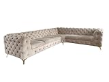 Ares Meble Moet L Sofa 6-Sitzer - 320 x 260 cm - Chesterfield Sofa L Form - Big Sofa XXL -...