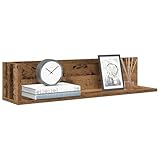 Youuihom Wandregal Set 2 Stück Altholz-Optik Holzwerkstoff Schweberegal 75x16.5x16.5 cm mit L-Form...