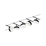 Paulmann 94479 LED Seilsytem Circle Basisset 5x400lm incl. 5x5 W Warmweiß Schwarz matt, Chrom...