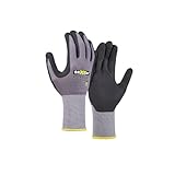 texxor 12 Stück Nylon-Strickhandschuhe black touch® 2450, Packung, grau-schwarz, 10/XL,...