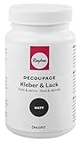 Rayher Decoupage Kleber & Lack, transparent, matt, Flasche 236 ml, auf Wasserbasis, ideal für...