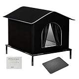 Katze Outdoor Fell, Warm Isolierte Zelt, Erhöhte Basis Outdoor-Kattenhaus für Winter, Hund...