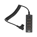 D TAP Verteilerkabel, 4 Port D TAP Female Splitter, 30cm Länge, Schwarz - Stabiler Stromanschluss,...
