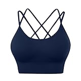 Rpporm Damen Sport BH Yoga Bra mit Gepolstert Nahtlose Ohne Bügel Spaghettiträger Cross Back...