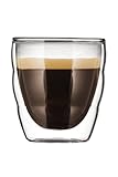 Bodum PILATUS Doppelwandige Gläser 2 Stück – 80ml Espressotassen – Thermogläser –...