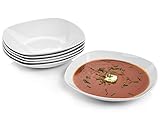 Sänger | Suppenteller Bilgola tief, 6-teiliges Set aus Porzellan, Suppenschalen, Teller Set, Weiß...