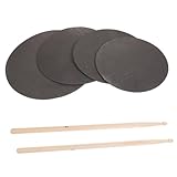 DECOMELODY Schlagzeug Übungspad Set mit Leisen Stoßdämpfenden Pads und Robusten Drumsticks...
