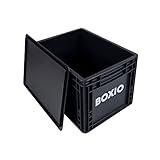 BOXIO – SOLO: Aufbewahrungsbox mit Deckel – Eurobox 40x30 x 28 cm – perfekte Plastikbox...