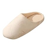 Damen-Hausschuhe, breite Passform, Memory-Schaum, bequem, gestrickt, leicht, Frottee, Slipper mit...