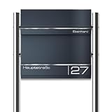 Metzler Standbriefkasten Hermann aus massivem, pulverbeschichtetem Stahl in Anthrazitgrau RAL 7016,...