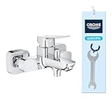 GROHE Dice, Badewannenarmatur, mit Werkzeug (Duscharmatur für die Badewanne, Mischbatterie mit...