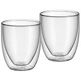 WMF Kult doppelwandige Cappuccino Gläser Set 2-teilig, doppelwandige Gläser 250ml, Schwebeeffekt,...