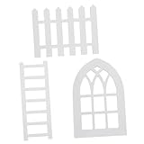ERINGOGO 3 Stück Teiliges Bauernhaus Deko für Abgestufte Tabletts Rustikale Holzleiter Fenster und...