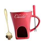 Schokoladenfondue Topf Set Fonduebecher Käsefondue Tasse Schokoladenschmelztasse mit Gabel Und...