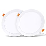 LVWIT 2x 18W Ultraslim LED Einbauleuchten, ersetzt 150W Halogen, runde Deckenleuchte mit Treiber,...
