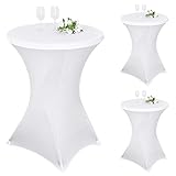 3er-Set Stretch Stehtisch Husse für Bistrotisch Ø 80-85 cm Elegante,Verstärkung im...