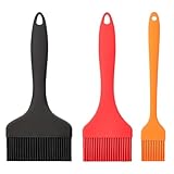 3er Set Backpinsel Silikon, Silikonpinsel Küche 21cm Länge, Extra Breiter ölpinsel, 9.1/7/ 3.2cm...
