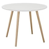 zomebar Esstisch mit massivem Holz Bein wasserdicht Nordic Style 60cm Runde Form Freizeit Couchtisch...