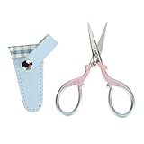 Yusat Stickschere und PU-Lederbezug-Set, Edelstahl, Nähen, Stricken, Einfädeln, Schere Zum Basteln...