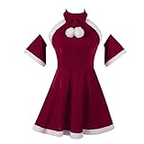Damenbekleidung Weihnachten Rot Slim Fit Kleid Kleid Bühnenshow Maid's Wear Flywind Halloween...