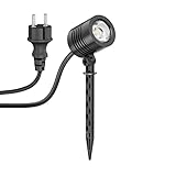 ledscom.de Kleiner LED Gartenstrahler mit Erdspieß TARL für außen, IP65, Stecker, schwarz, 4,3 W,...