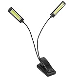 VILLFUL LED Klemmlampe mit Zwei Köpfen 360° Flexibler Schwanenhals Augenschonende Leselampe mit 3...