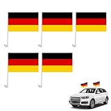 EM2024 Deutschlandflagge fürs Auto, 45 x 30 cm, Autoflagge mit 43 cm Kunststoffstange und...