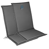 LILENO HOME Gartenstuhl Auflagen [2er Set - Hochlehner] in Anthrazit - Bequeme Liegen als...