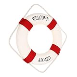 ULDIGI Nautische Rettungsring Wanddekoration Rot Mediterraner Stil Willkommen Schild aus...