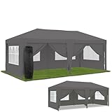 NATURIZ® Pavillon 3x6 Wasserdicht Stabil Winterfest und UV 50+ Schutz - Faltpavillon mit...
