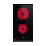 Hermitlux Domino Glaskeramikkochfeld,Eingebaut 29 cm schwarz Glaskeramik elektrisches Kochfeld,9...