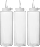 HENDI Spenderflasche, Stückzahl: 3, Easy Squeeze, für Saucen, Squeeze Flasche, Quetschflasche,...