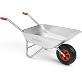 GARDEBRUK® Schubkarre 80L verzinkt Gummigriffe 100kg Belastbarkeit Bauschubkarre Gartenkarre...