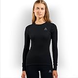 Odlo Thermounterwäsche für Damen Active Warm | Schwarz | Größe M | Langarm Thermoshirt | Warme...