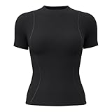 ATRACTIVOLL Sportliches Kurzarm-T-Shirt für Frauen, Lauf-Yoga-T-Shirts, Kurzes, Dehnbares T-Shirt