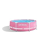 Intex 2.44m x 76cm Pink Metal Frame Pool Set, Set-up Size: 2.44m x 76cm (28292GN)