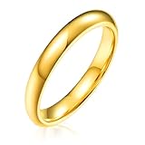 AURSTORE Schmuck Ring Mann Frau Ring Edelstahl Verlobung Hochzeit 4mm Größe nach Wahl 51-65 (gold,...