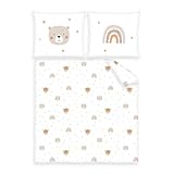 Herding babybest Wiegenbettwäsche Little Friends, Kopfkissenbezug 35 x 40 cm mit Hoteleinschlag,...