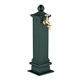 Relaxdays Standbrunnen antik, Wasserhahn, HBT: 47x14x18,5 cm, Wasserzapfsäule Garten, Terrasse,...