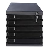 GUODDM Schubladenbox Abschließbarer Schreibtisch-Aktenschrank Aus Kunststoff, Mehrschichtiger...