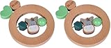 Eichhorn - Baby Hipp Ring Greifling mit Eselmotiv, 10cm, FSC 100% zertifiziertes Buchenholz, ab 3...