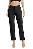 EXCHIC Damen Business Gerade Bein Elastischer Bund Anzug Hosen Casual Komfortabel Bootcut...