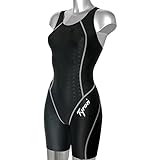Tyron Speed Line Schwimmanzug Full-Knee (schwarz/weiße Naht) | Badeanzug für Damen & Mädchen |...