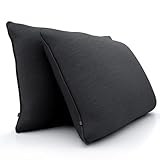 Sofakissen mit Füllung und Bezug - Sofakissen Groß 40x60 cm - Couchkissen Schwarz 2er Set viel...