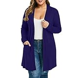 Langer Damen-Cardigan mit Taschen – Strickjacken für Kleider für Frauen UK – Strickjacke,...